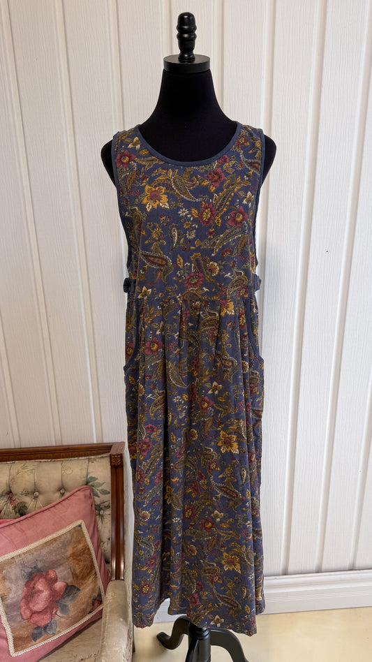 Robe en corduroy mauve fleuris- medium