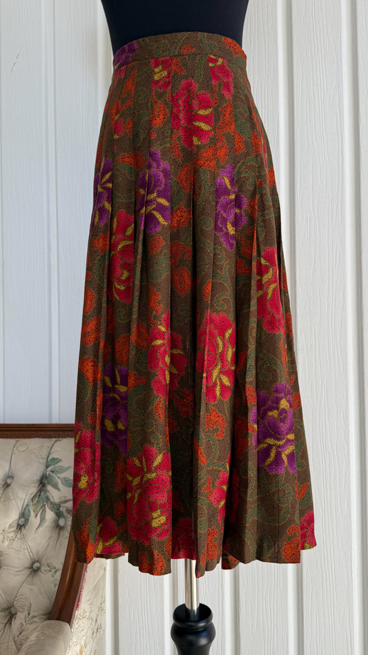 Jupe brune fleurie- large