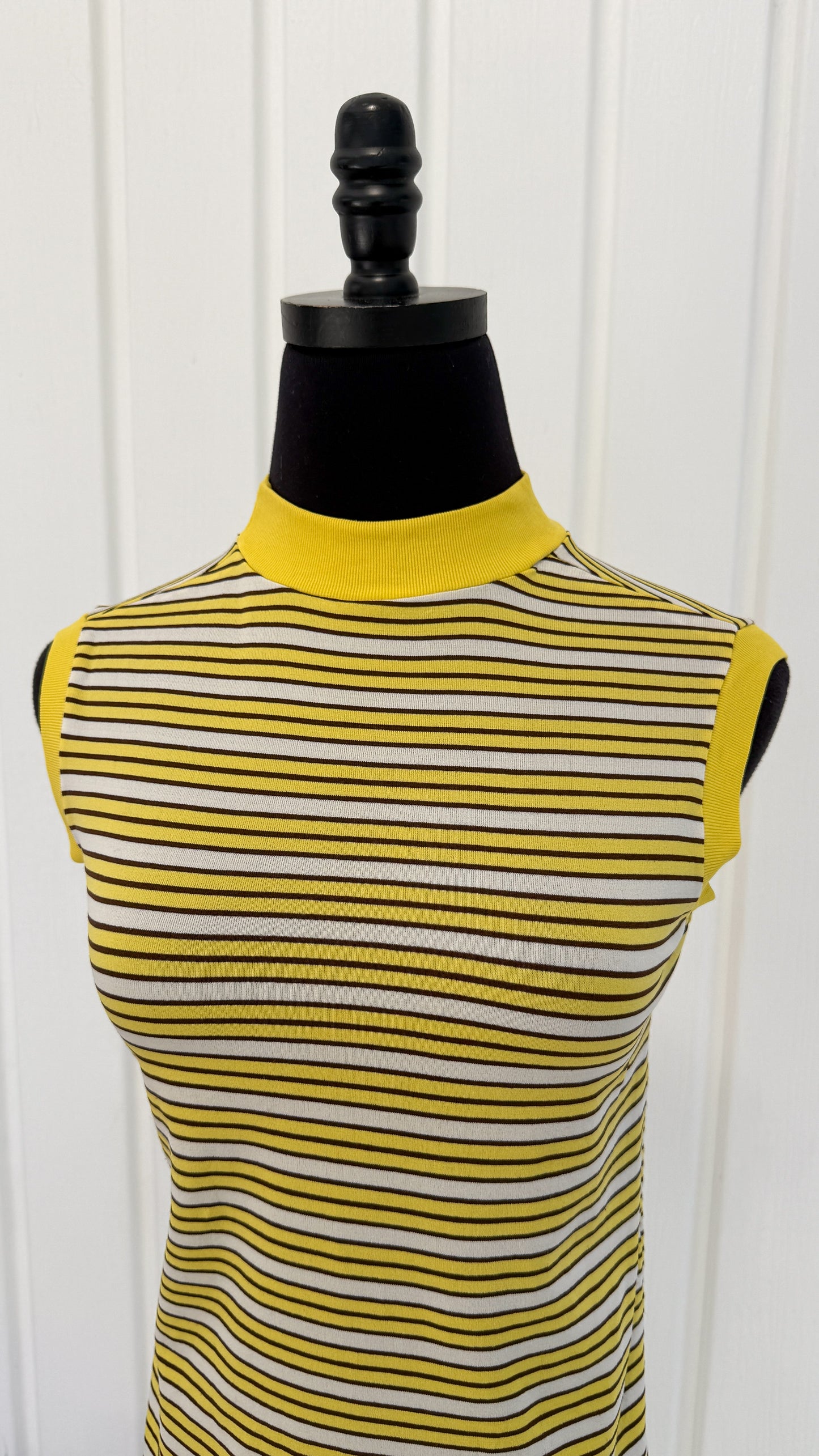 Haut sans manches rayé jaune- small