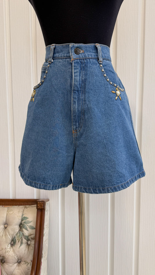 Shorts en jeans à studs- medium