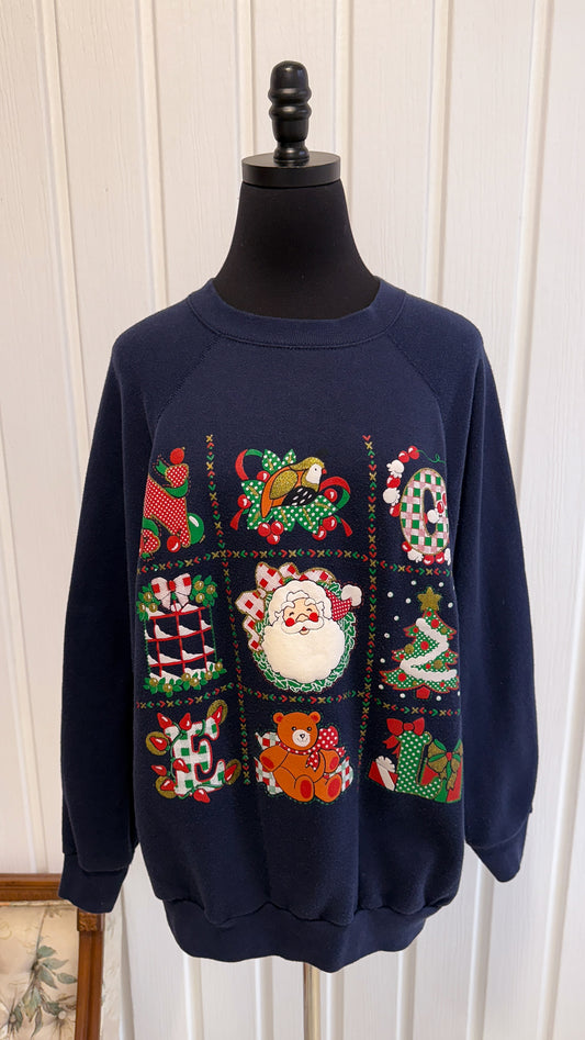 Chandail crewneck marine motifs Noël- x-large