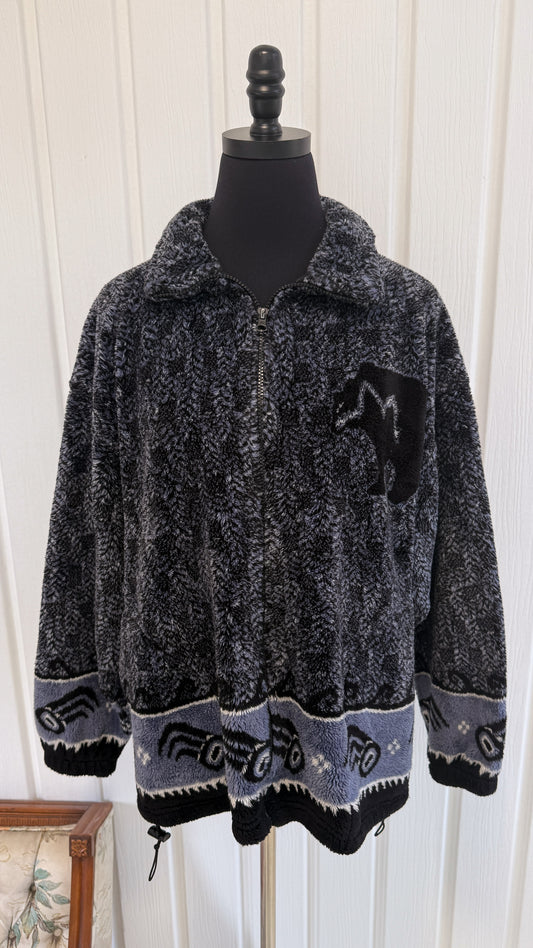 Veste en polar grise ours- medium