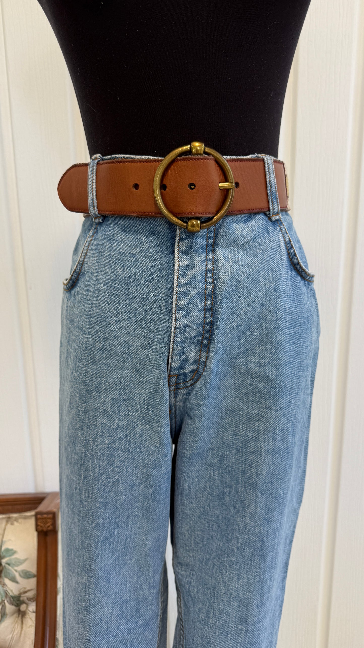 Ceinture en cuir à broderies- x-large/large