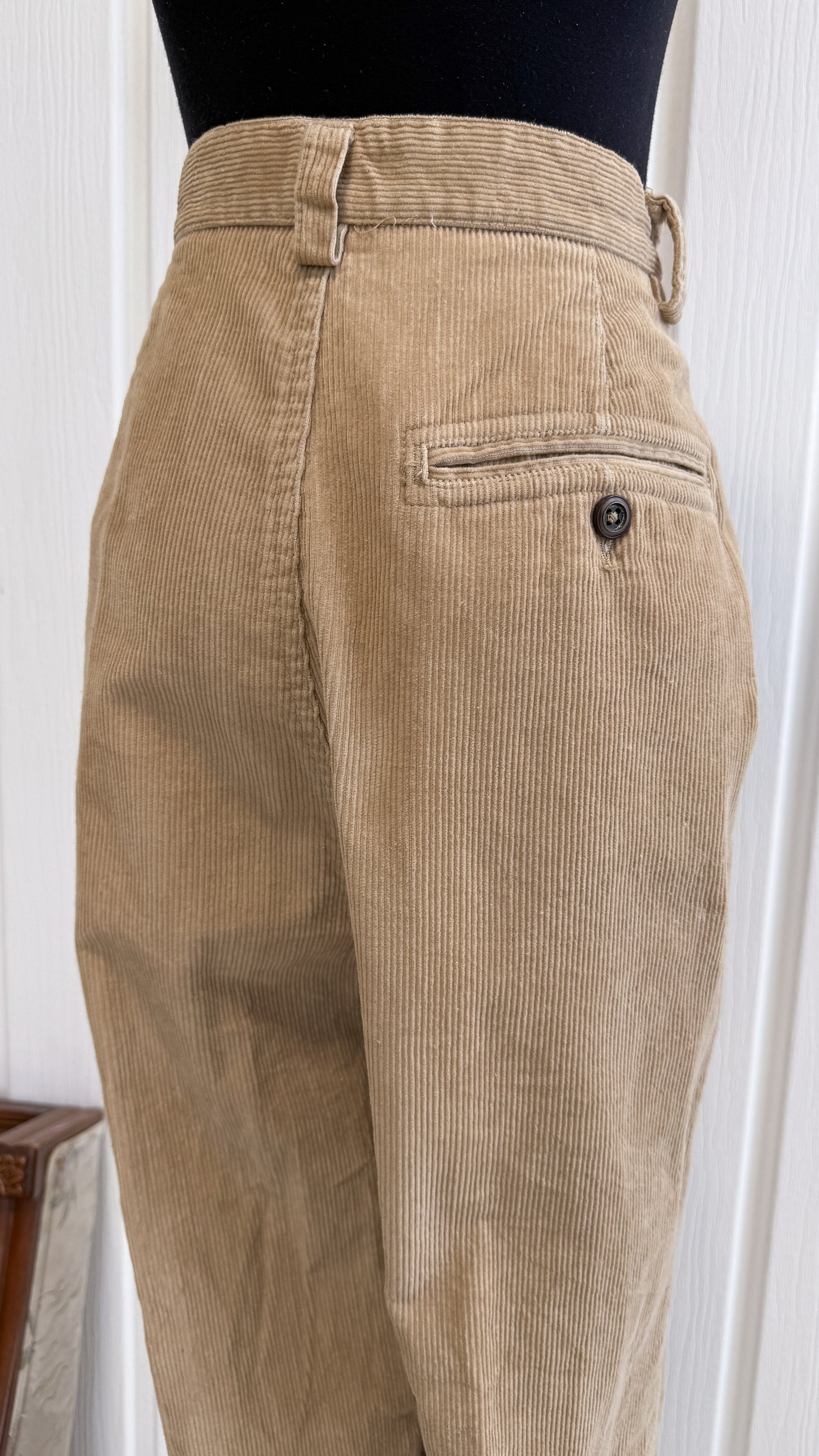 Pantalons en corduroy beige - medium