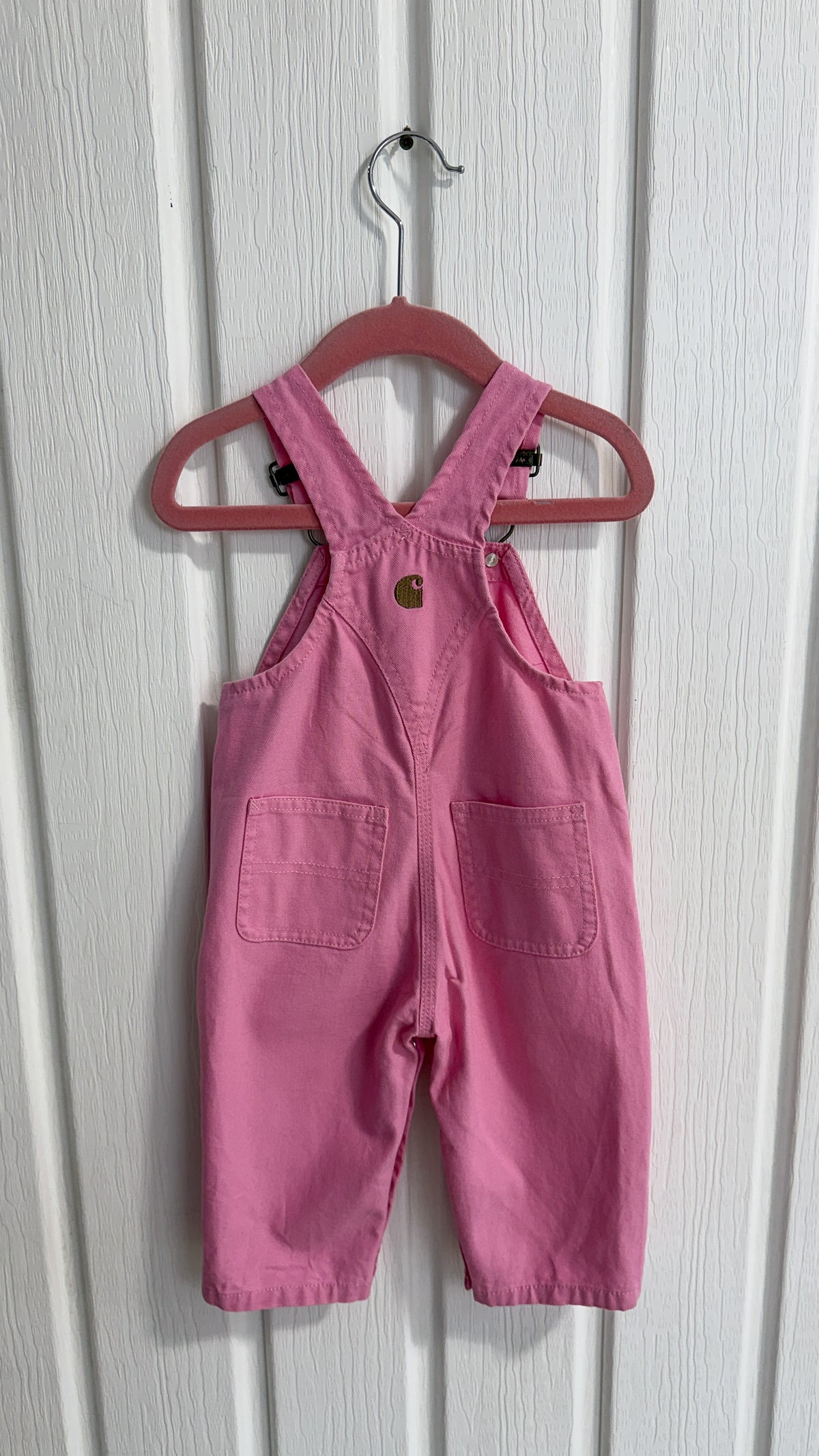 Enfants- salopette en jeans rose Carhartt- 9mois