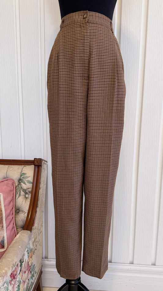 Pantalons carreauté beige et brun- medium