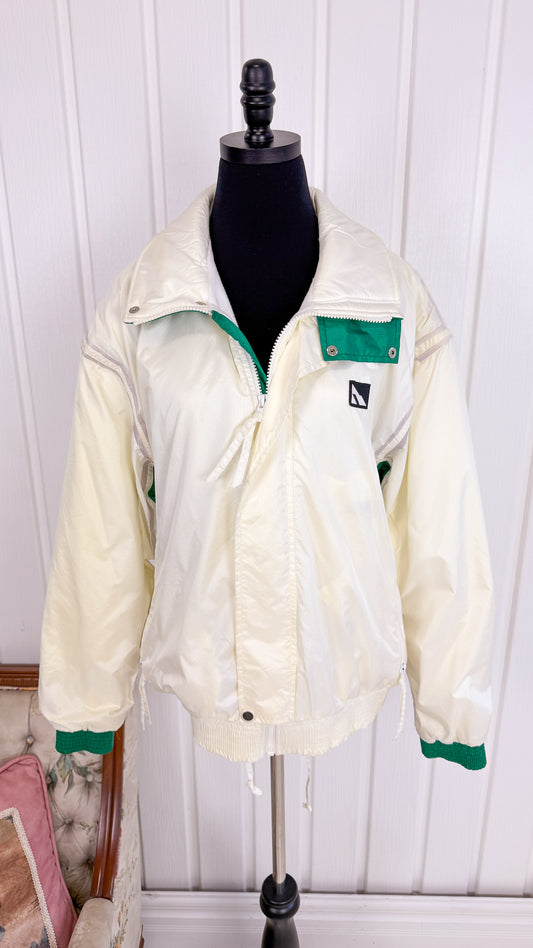 Manteau hiver blanc et vert- large