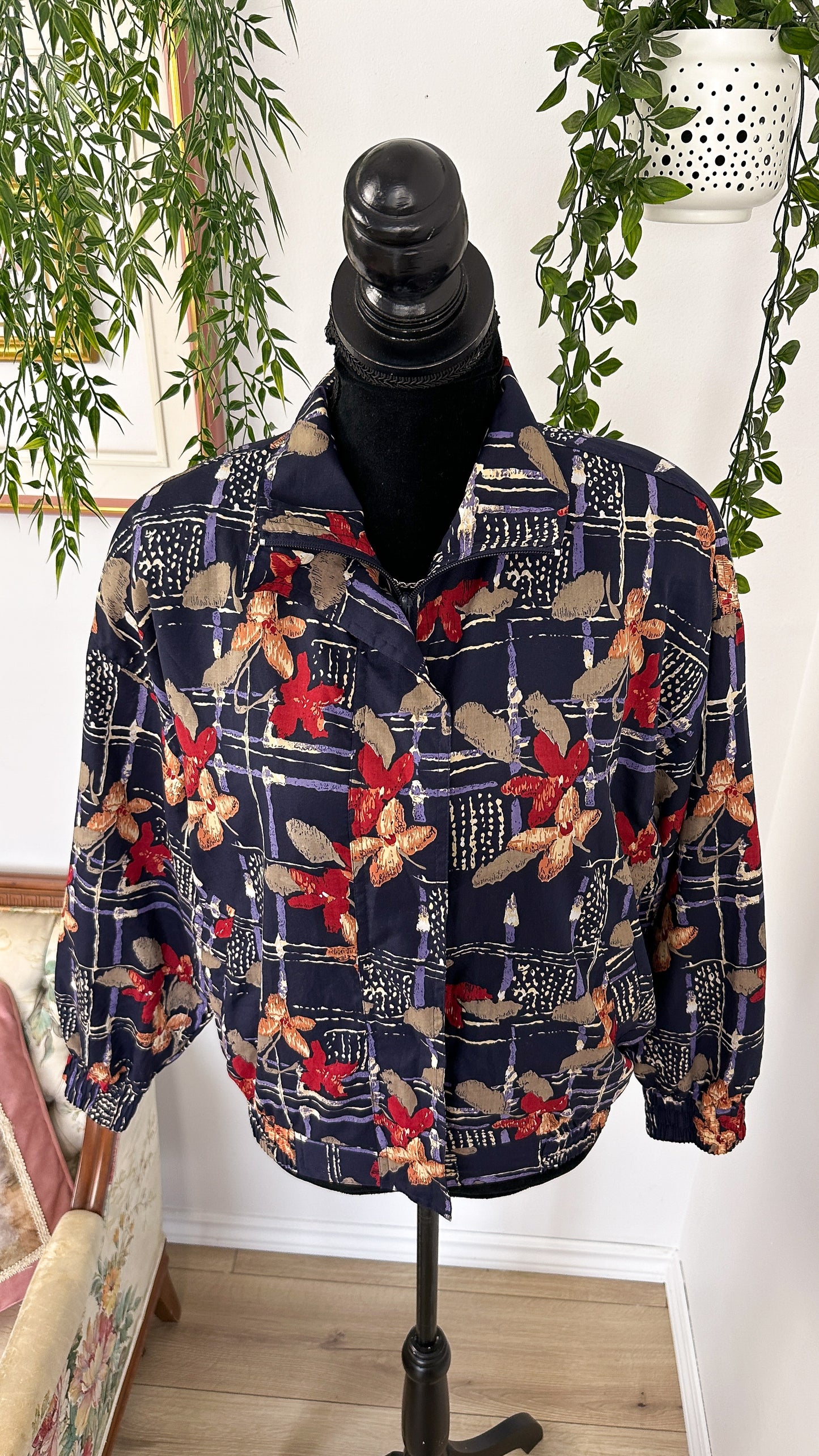 Manteau marine fleuris- medium