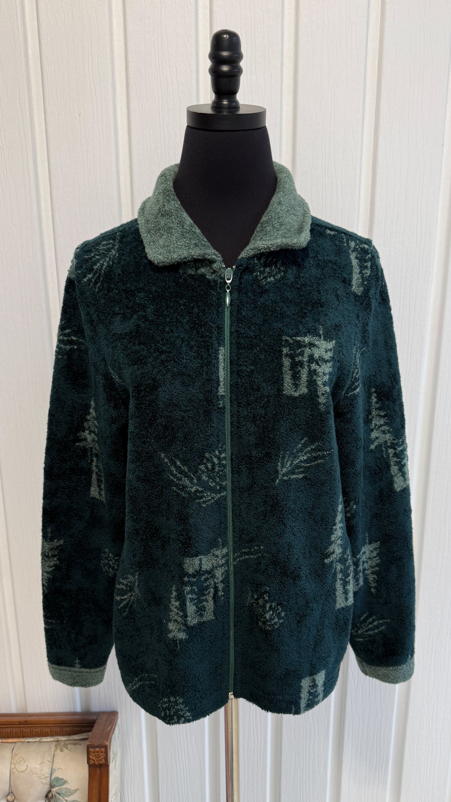 Forest green fleece jacket - small