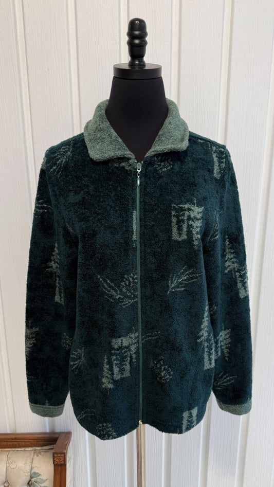 Forest green fleece jacket - small