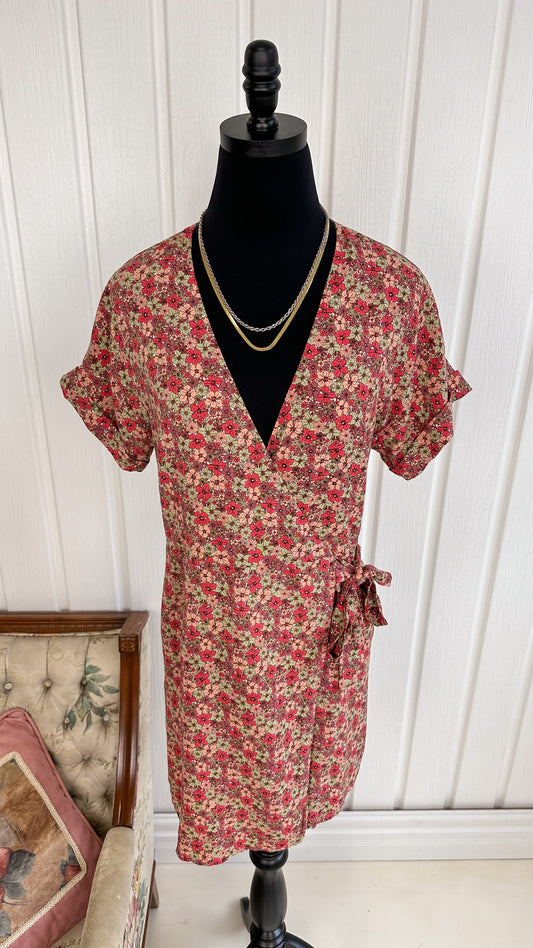 Frank&amp;Oak Floral Wrap Dress - x-small