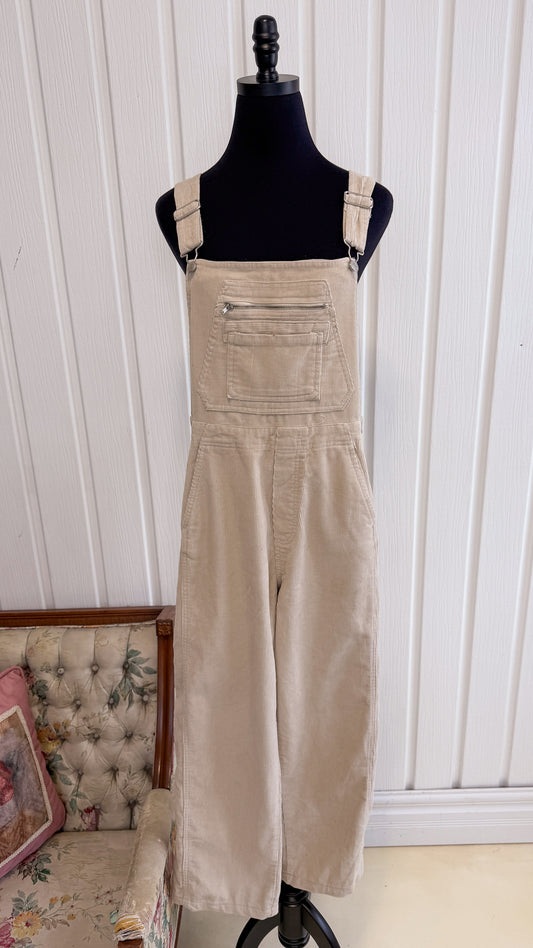 Salopette en corduroy beige- medium