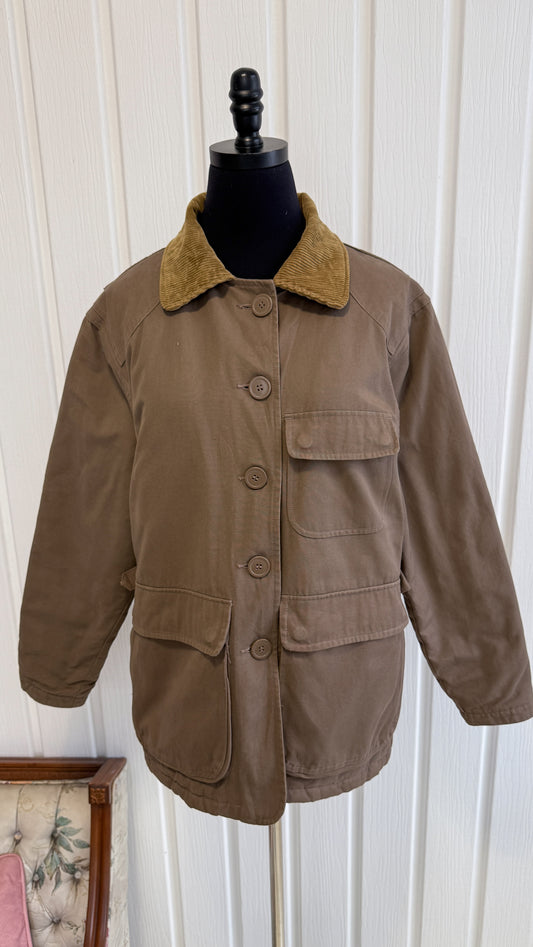 Manteau brun col corduroy- small