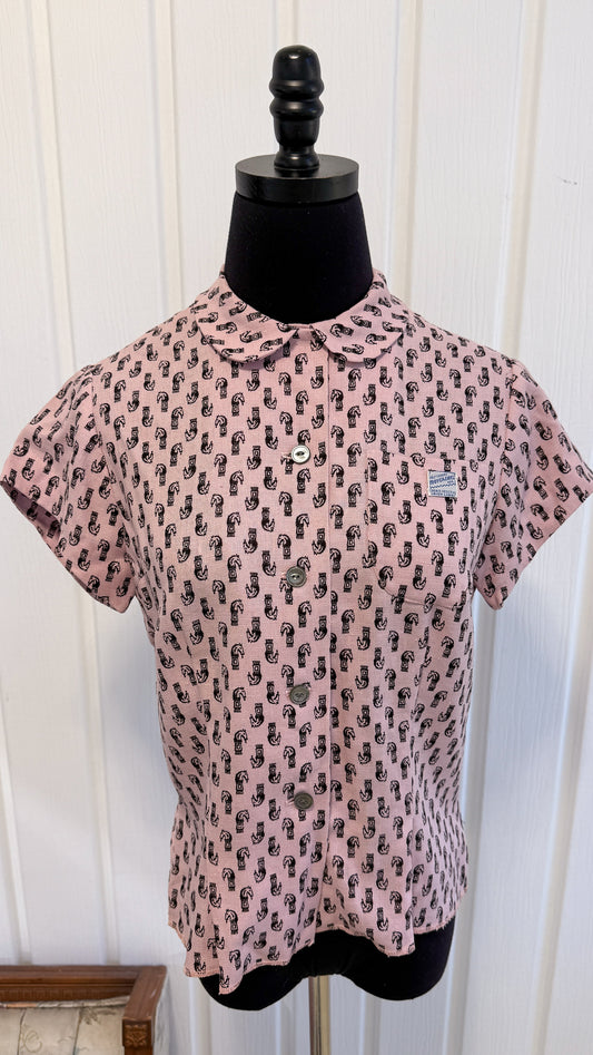 Chemisier rose chevaux-small
