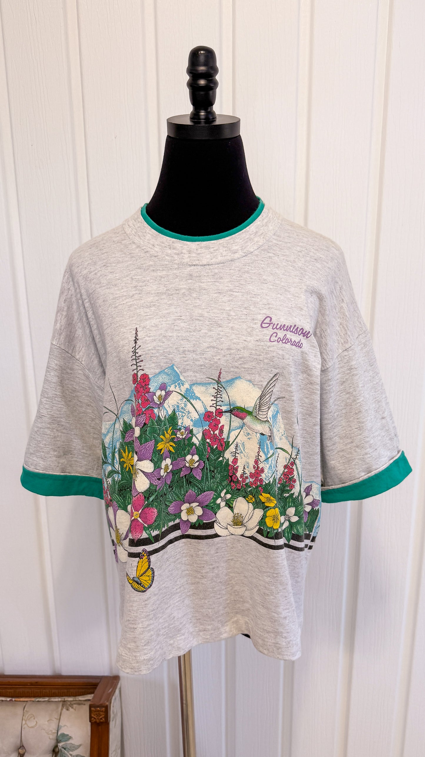T-shirt gris colibri- large
