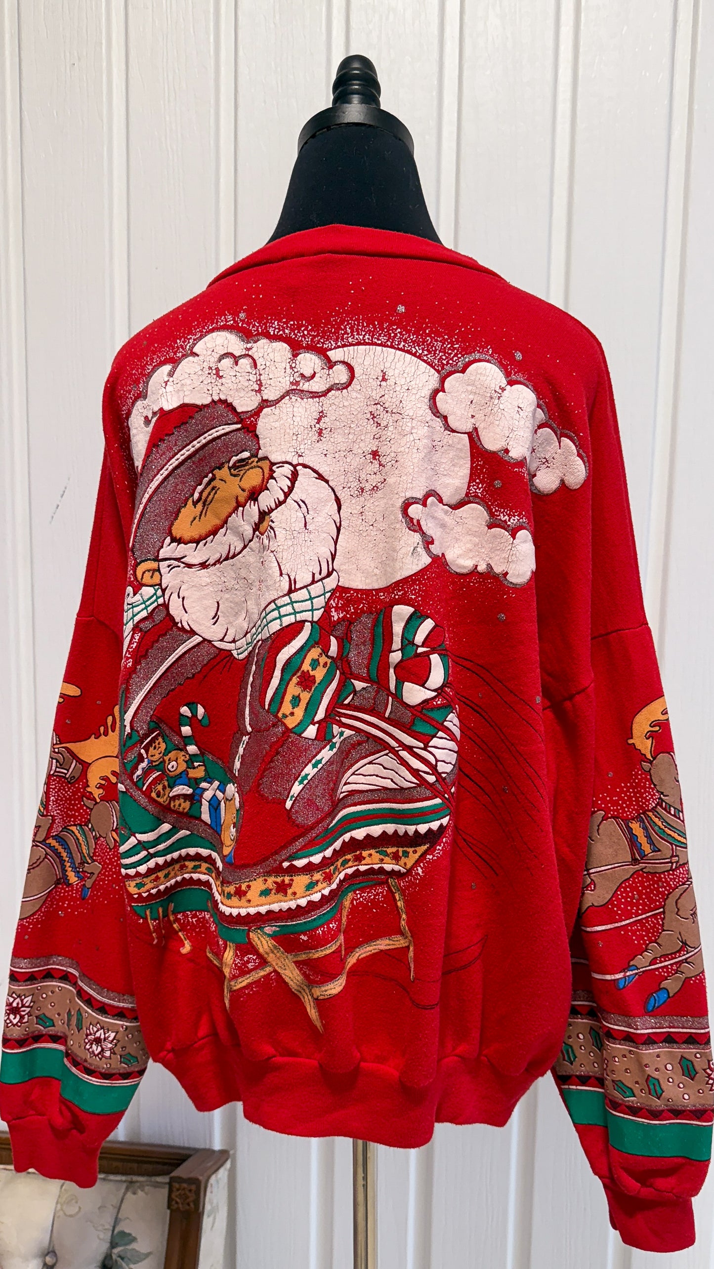 Chandail crewneck rouge Père Noël- x-large