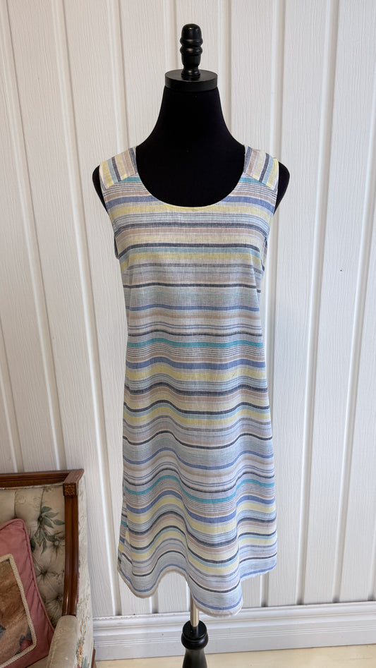 Robe rayé bleu en lin- small