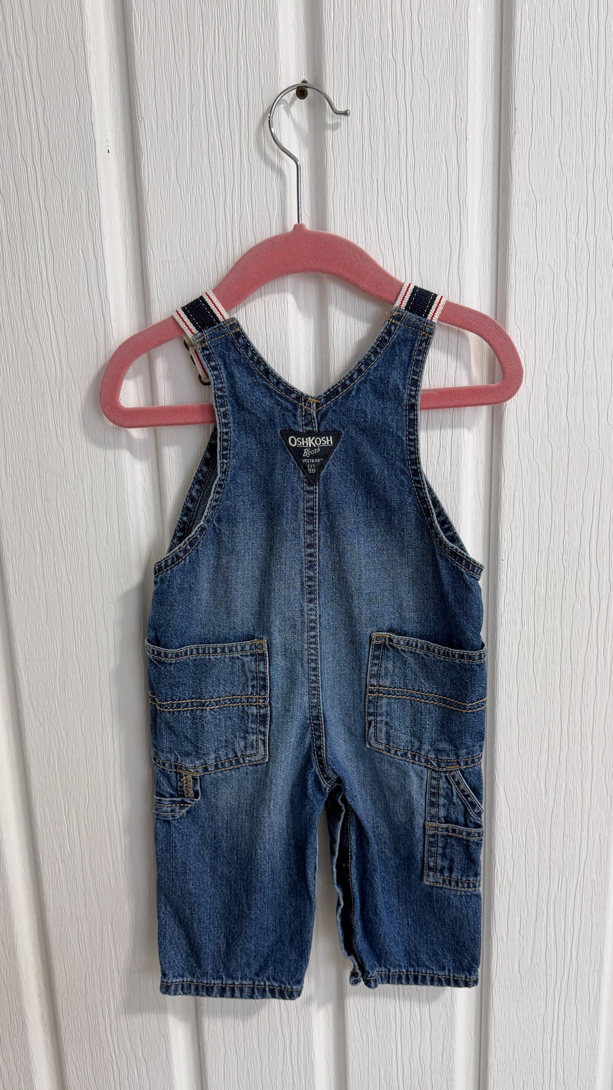 Enfants- salopette en jeans oshkosh bretelles rayées- 6m