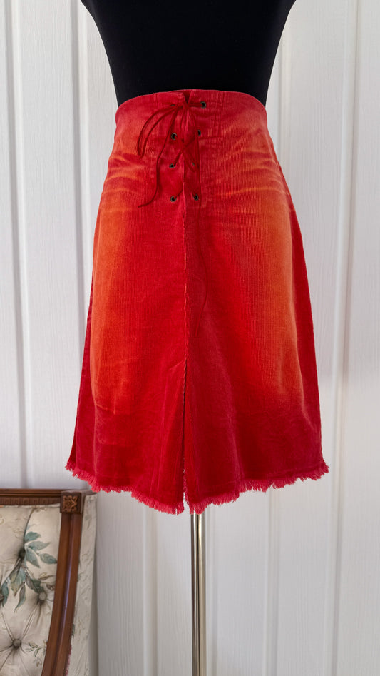 Jupe en corduroy orange - small