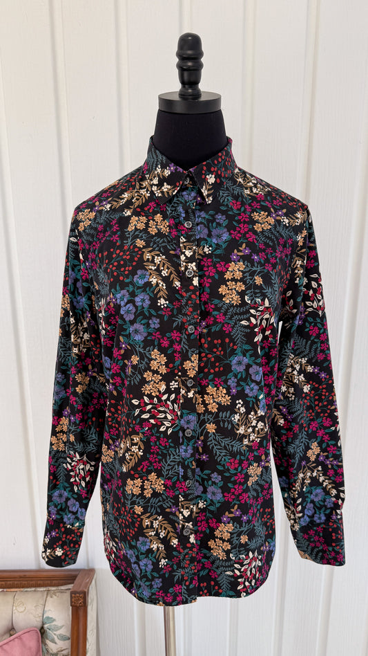 Chemisier noir fleuris - medium