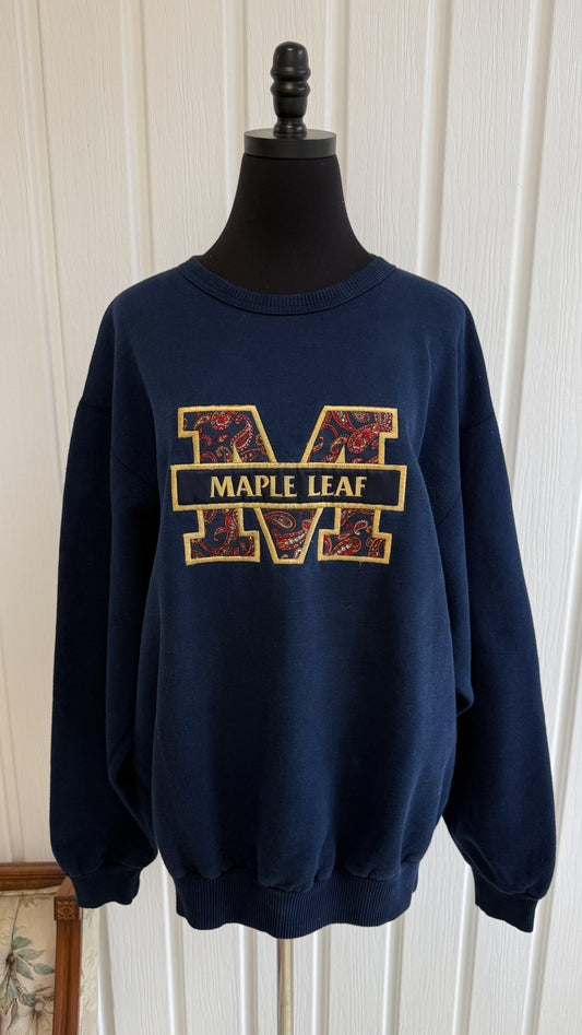 Chandail crewneck marine Maple Leaf- x-large
