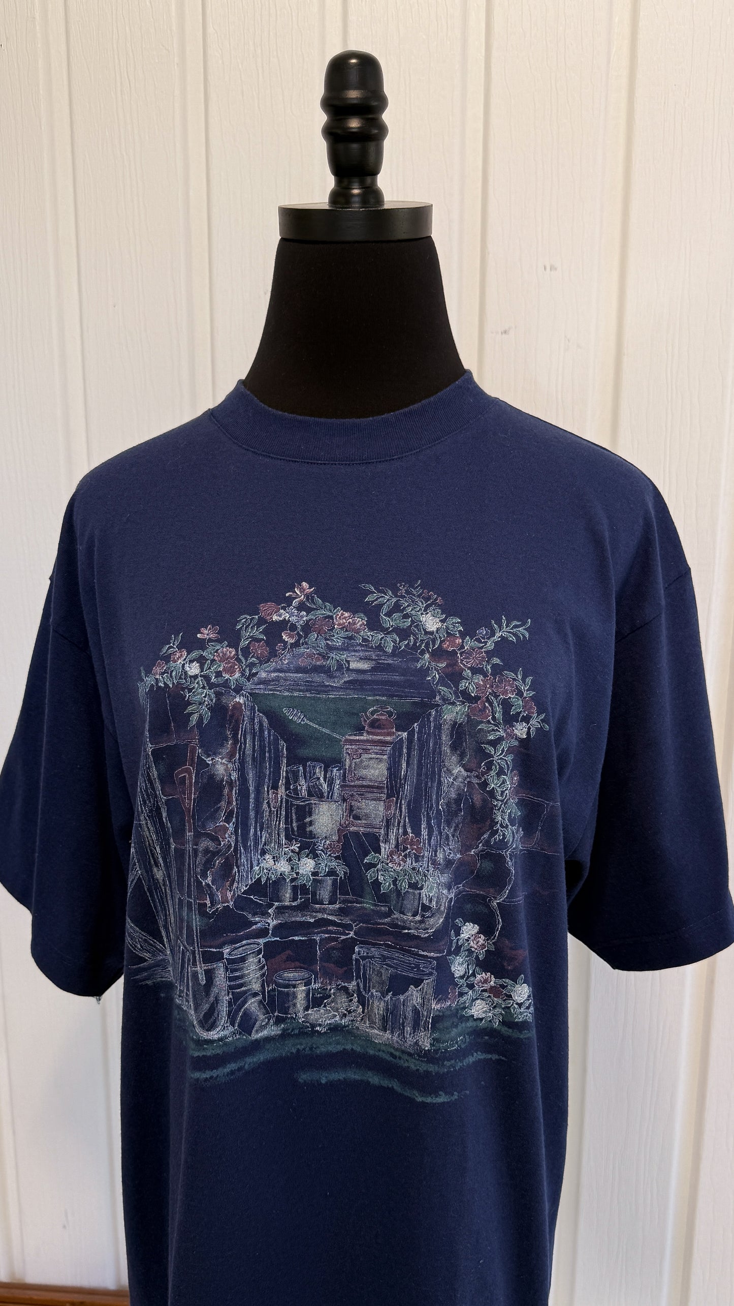 T-shirt marine Jardin- medium