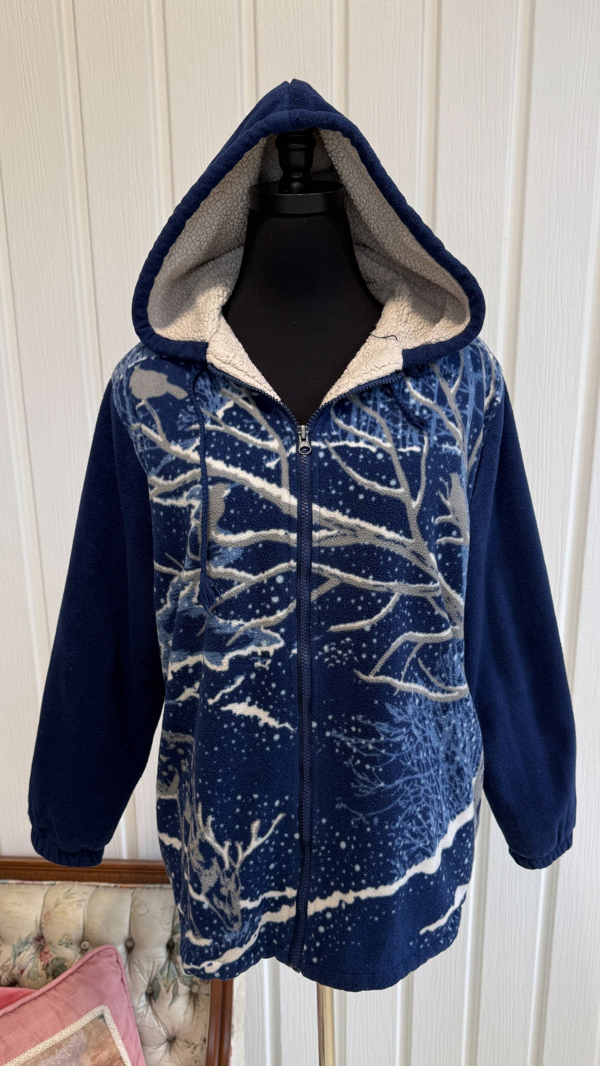 Veste en polar bleu chevreuil- medium