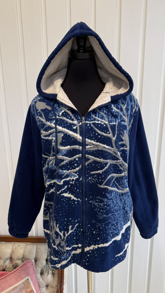 Veste en polar bleu chevreuil- medium