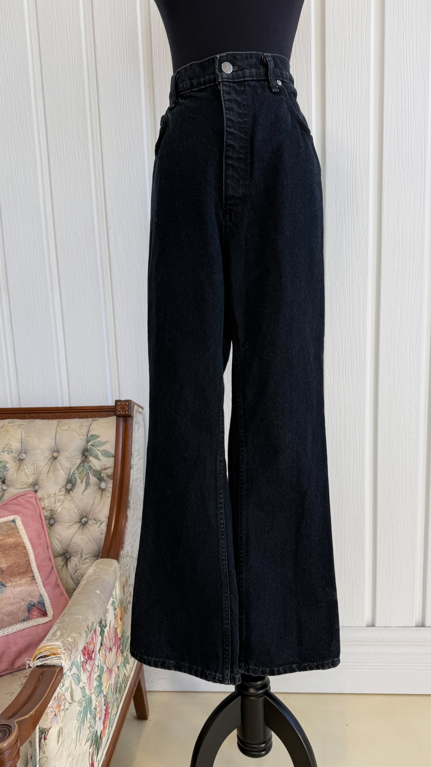 Jeans noir pattes évasées Stone- large