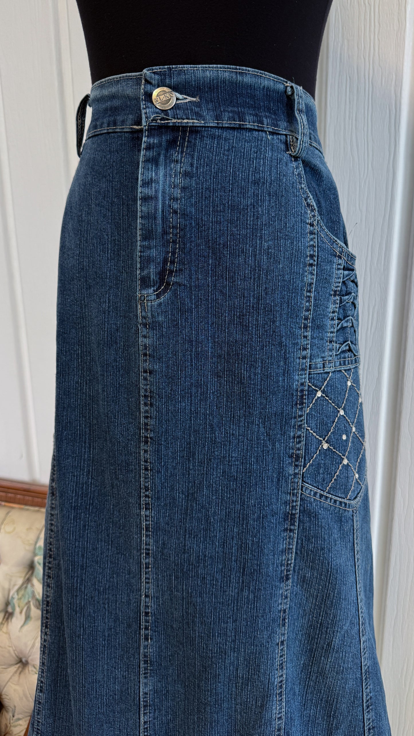Jupe en jeans diamants- large