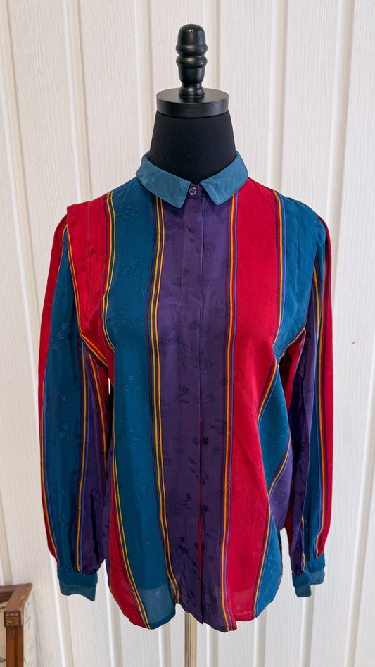 Chemisier en soie rayé- small