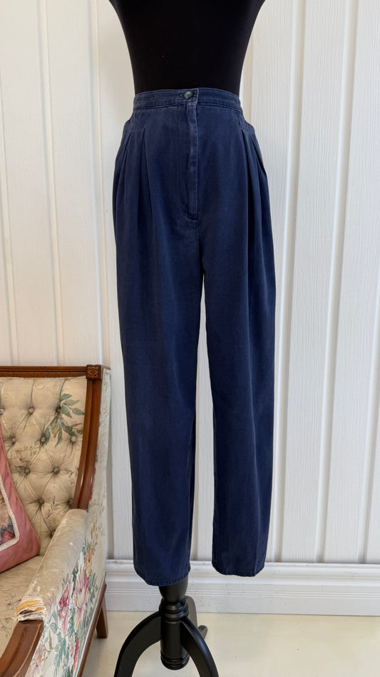 Pantalons bleu marine à plis- medium