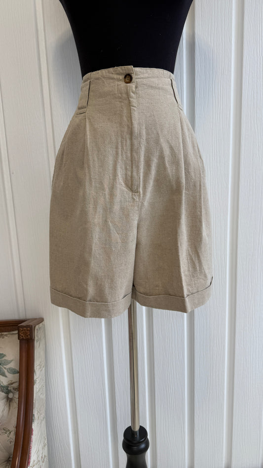 Short en lin beige - small