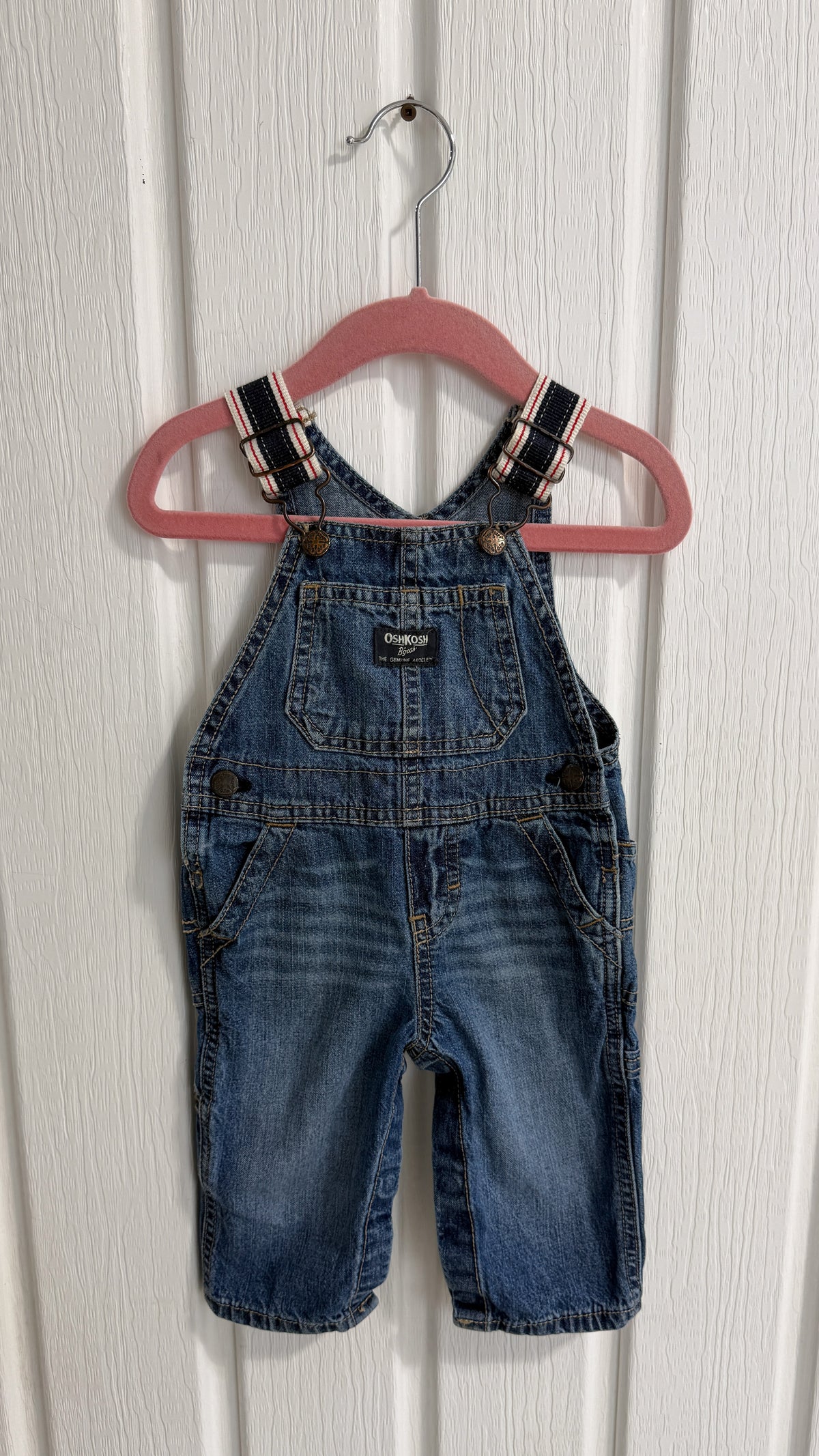 Enfants- salopette en jeans oshkosh bretelles rayées- 6m