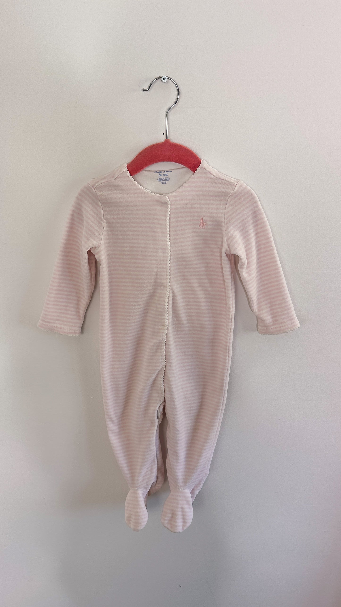 Enfants- Pyjamas rayé en velours Ralph Lauren- 9m