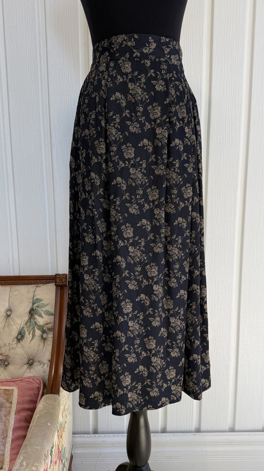 Jupe grise fleurie beige- medium