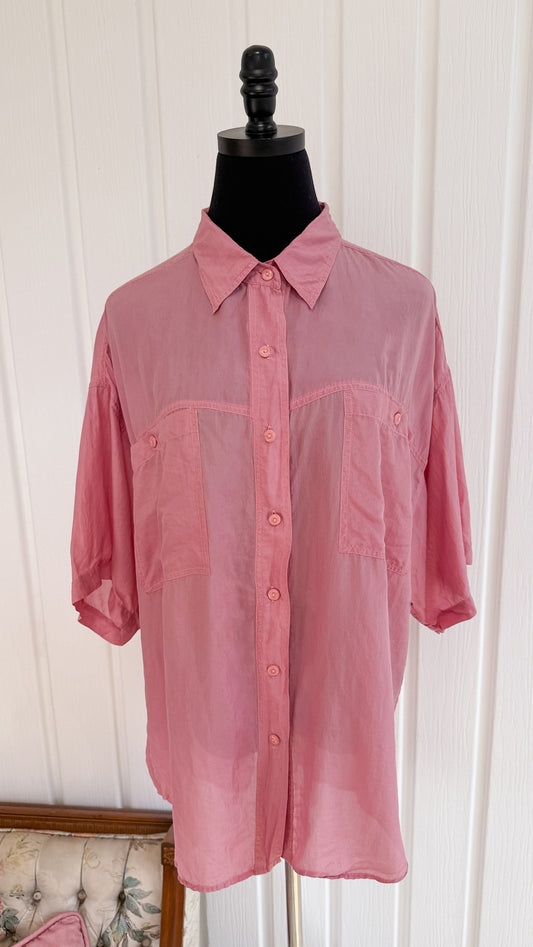 Chemisier en soie rose - large