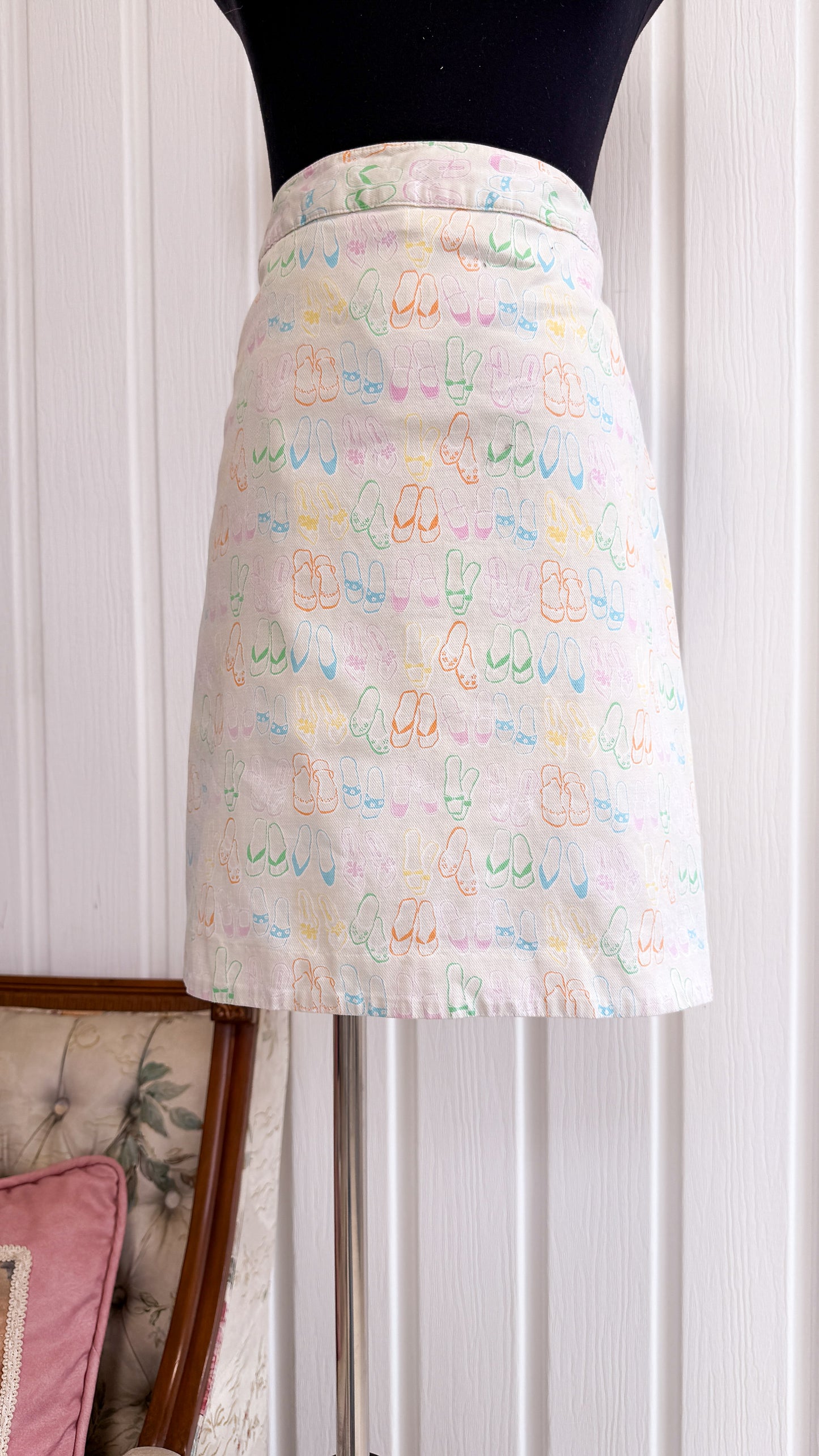 Jupe-shorts beige motifs sandales- medium