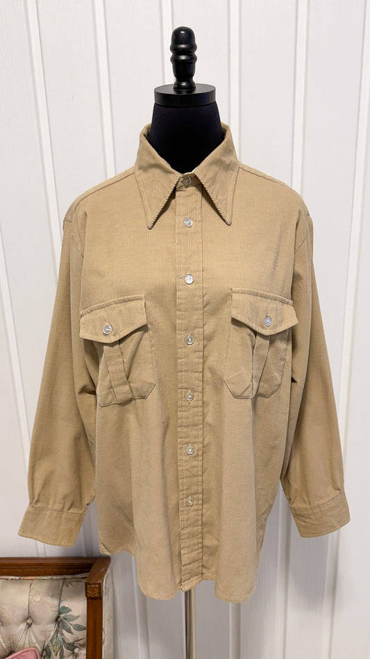 Chemisier en corduroy beige - large