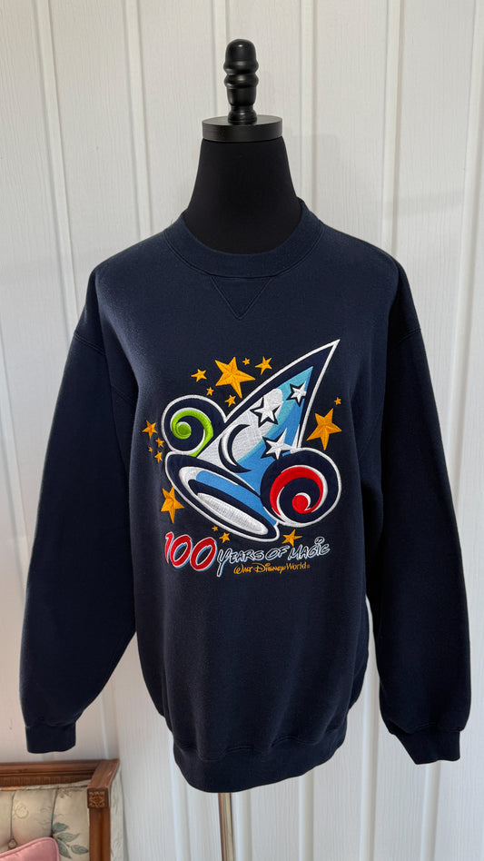 Chandail crewneck marine Disney 100ans- medium