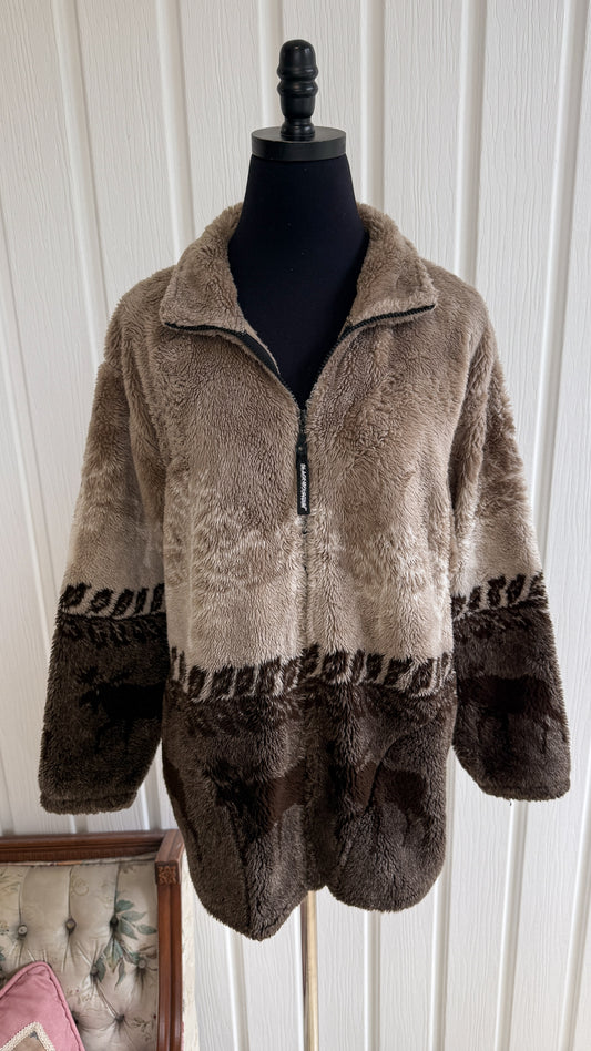 Veste en polar beige orignaux- medium