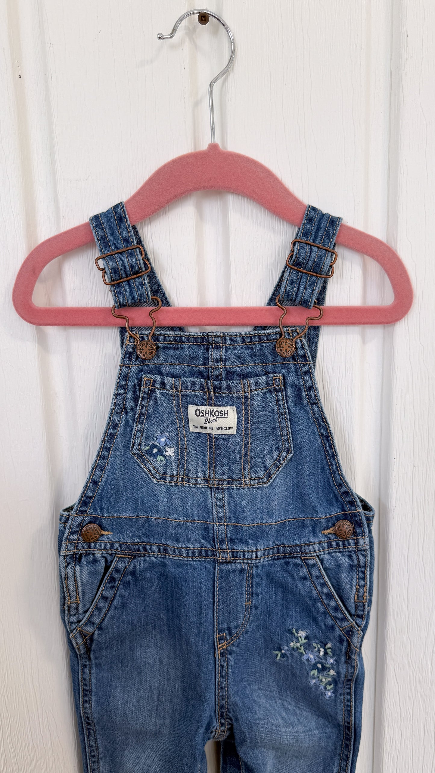 Enfants- salopette en jeans fleuris Oshkosh- 18mois