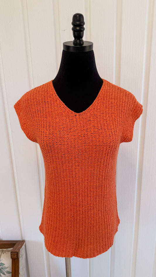 Orange textured top - medium