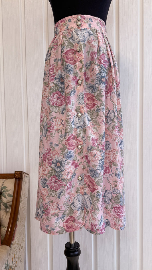 Jupe rose fleurie - small