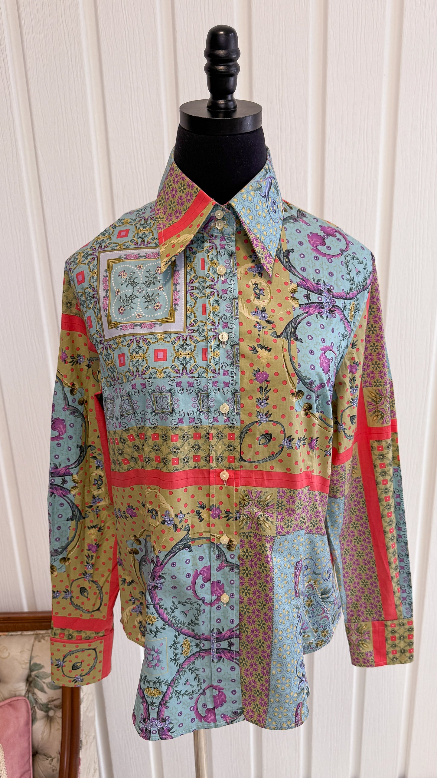 Floral patchwork blouse - medium