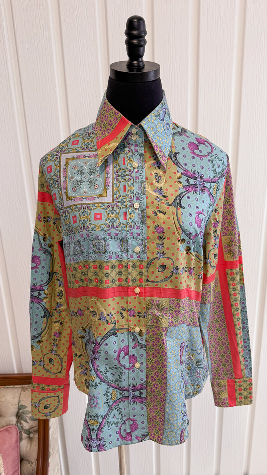 Chemisier patchwork fleuris- medium