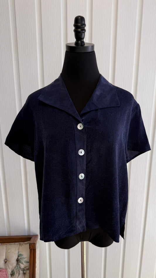 Chemisier marine texturé- medium