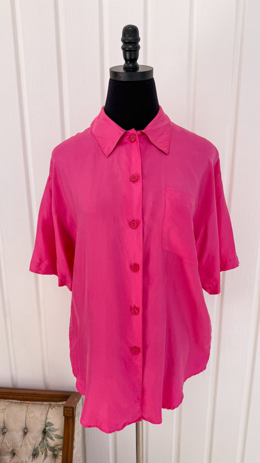 Chemisier en soie rose fuschia- small