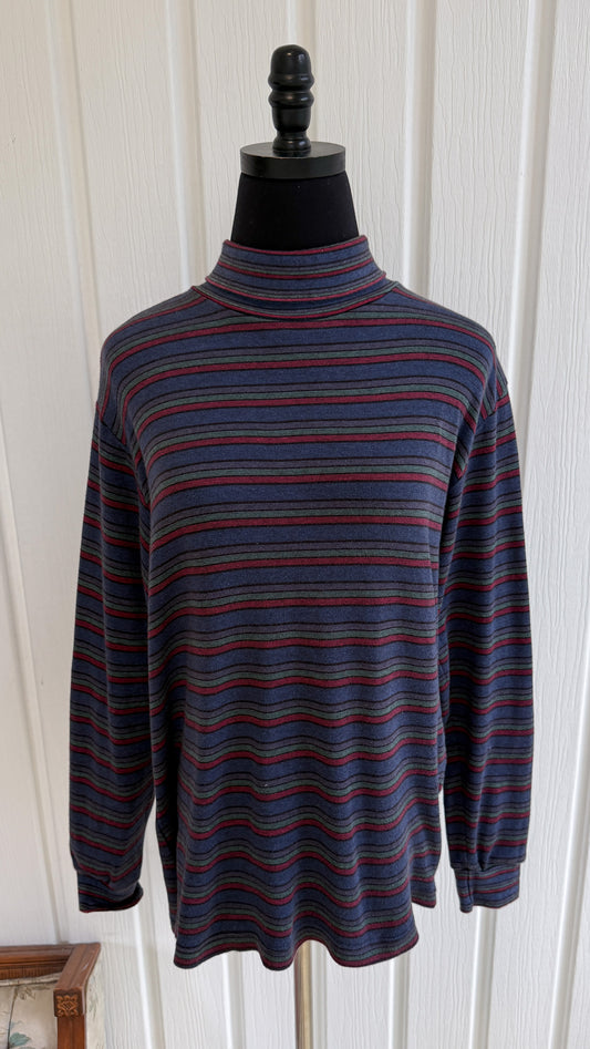 Chandail col roulé motifs rayé- medium