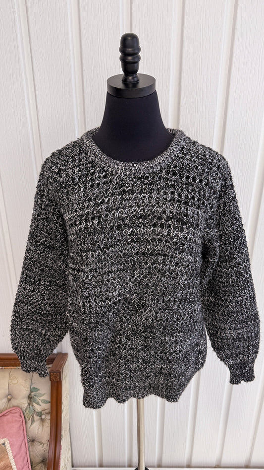 Chandail tricot noir et blanc- medium